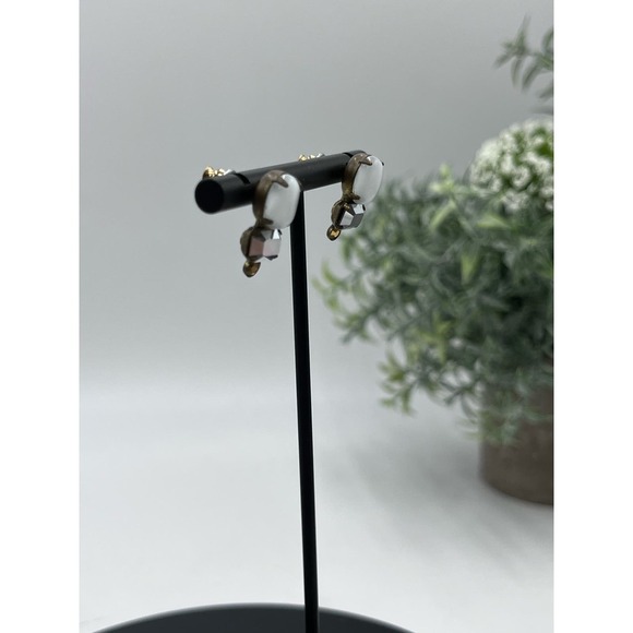 Sorrelli Signed White Opal Crystal Rhinestone drop earrings - Picture 9 of 10